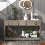 This Pottery Barn console dupe would look amazing in an entryway or family room. #lookforless #decor #copycat #dupes #style