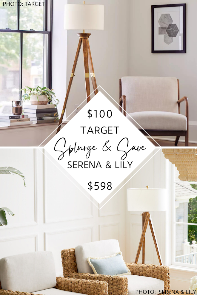  WOW this Serena and Lily dupe is from Target! This Brompton floor lamp look for less is just $100 and will give you the Serena and Lily living room you've always dreamed of. #inspo #decor #design #sale #copycat