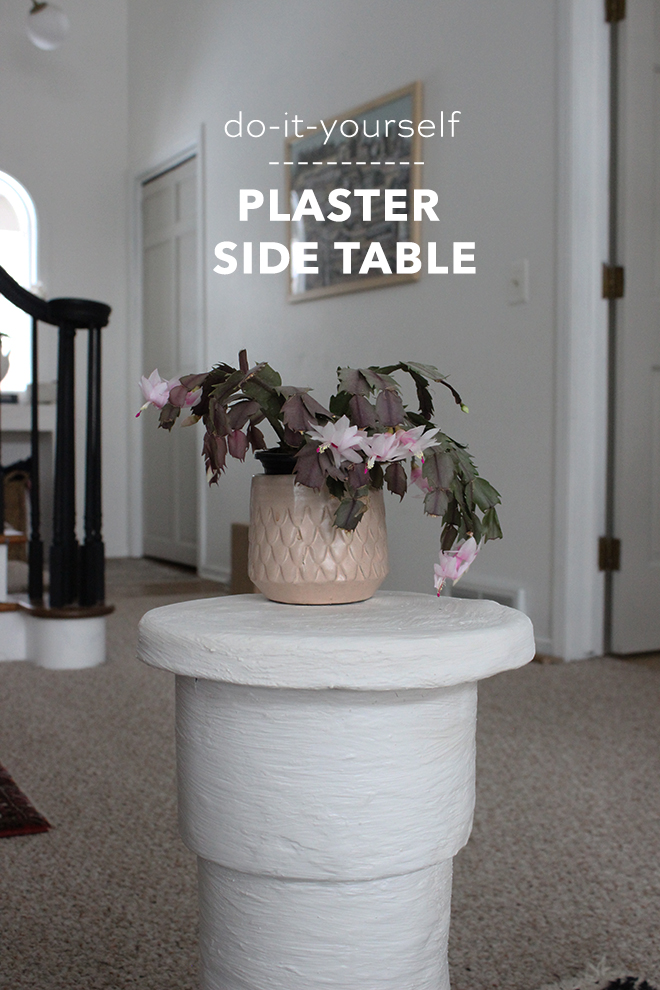 Learn how to make a DIY Plaster side table!