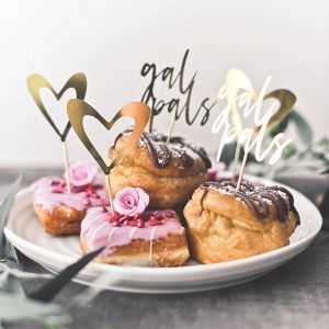Gold Party Foil Cupcake Toppers for Galentines Day