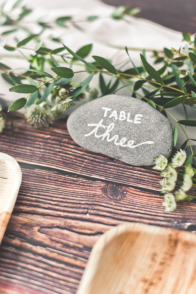 Rock wedding table number