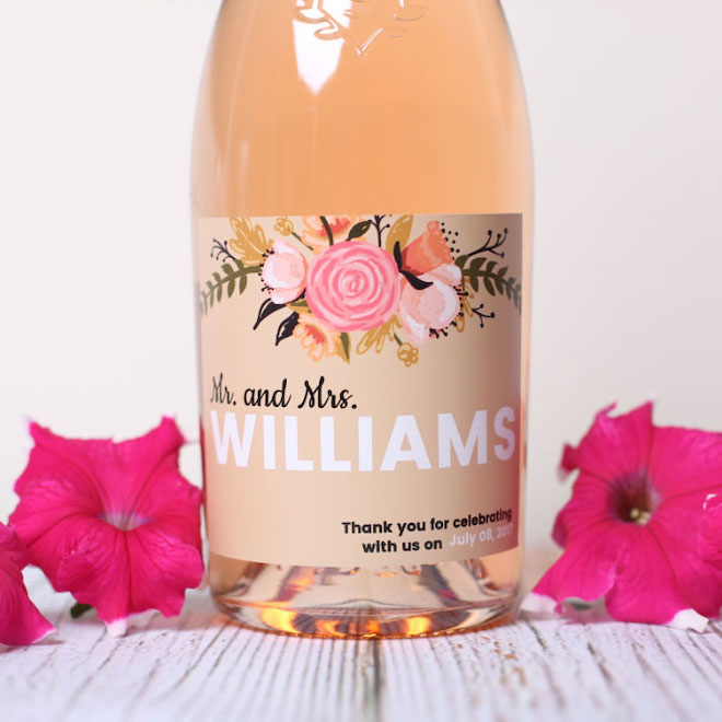 Want to make your own custom wine labels for your wedding? Wine is a great wedding favour idea and your guests will love it! Make your own custom labels and stickers to add that diy, handmade touch. #inspo #printable #diywedding #bridetobe