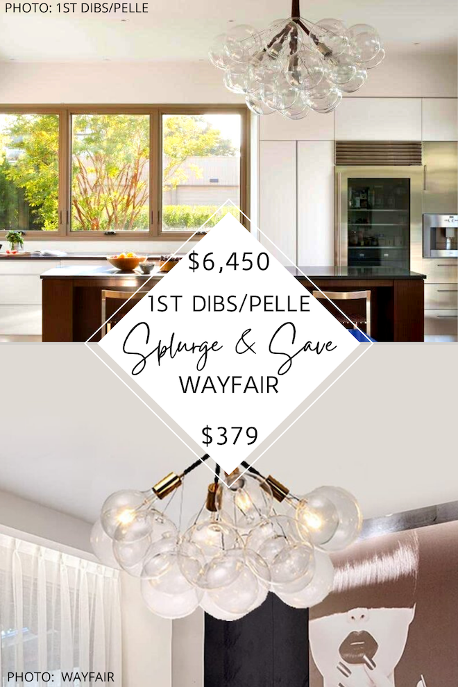 Finally! A Pelle bubble chandelier dupe! This light looks like bubbles and will give you the look for less in your bedroom, dining room, bathroom, or living room. #inspo #decor #dupe #knockoff #lighting