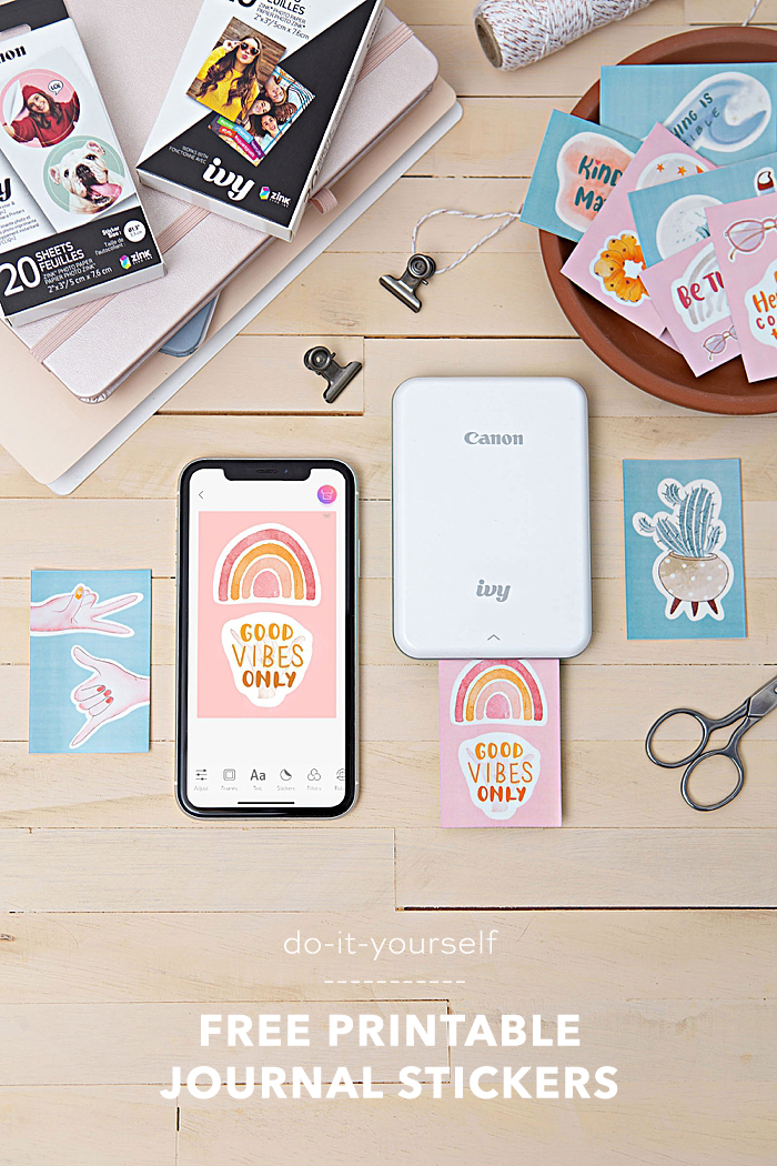 Free printable journal stickers for Canon IVY mini photo printers