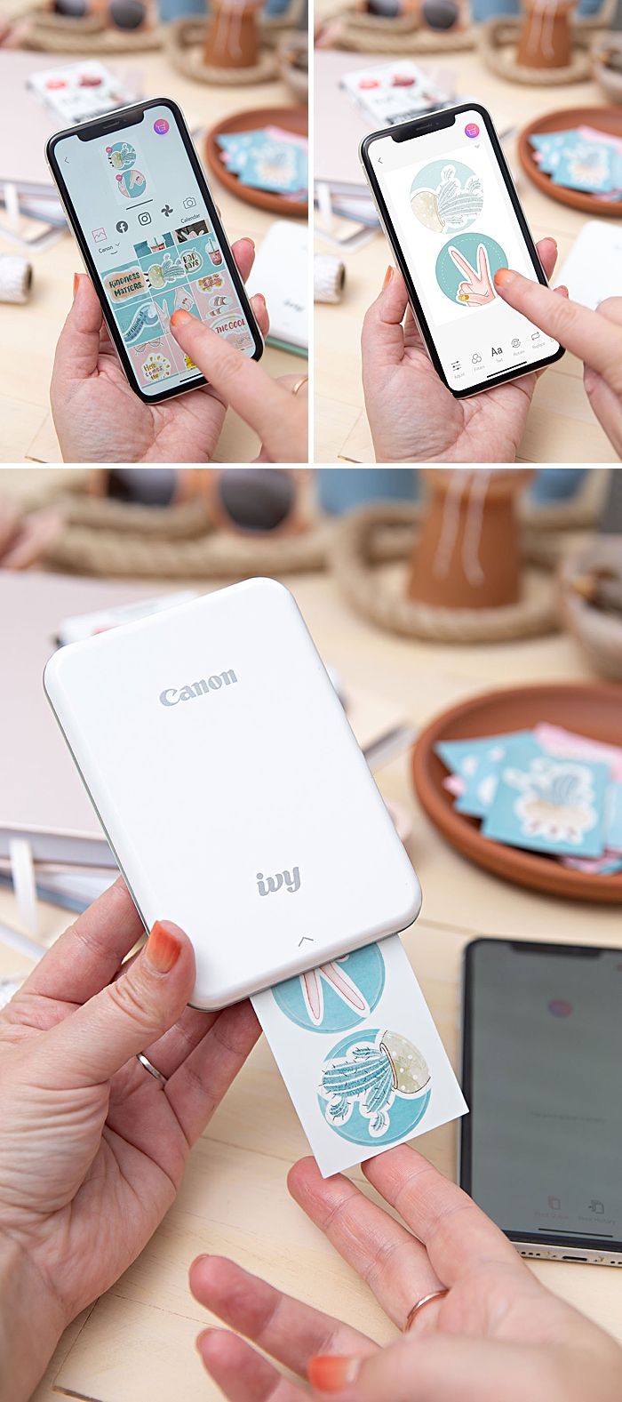 Free printable journal stickers for Canon IVY mini photo printers