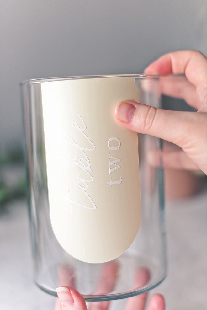 Boho shape glass vase with Cricut