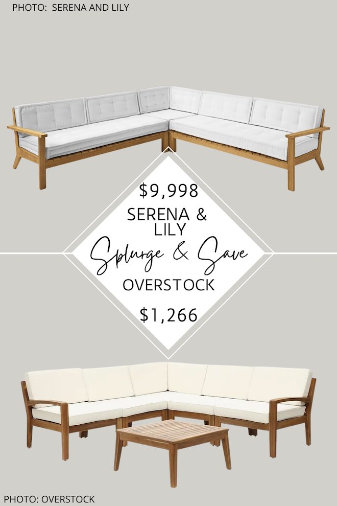   Are you looking for Serena and Lily outdoor dupes? If you love Serena and Lily looks for less, this Cliffside patio set dupe is for you. #inspo #copycat #design #lookforless #decor #backyard
