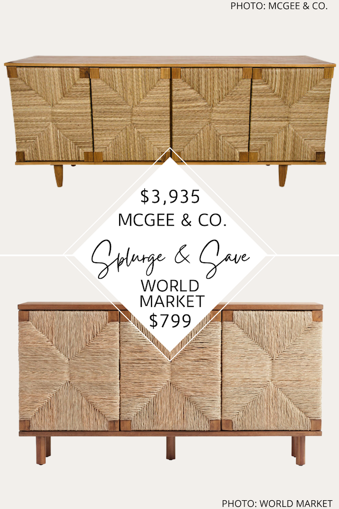 This McGee and Co. Wesley 4-Door Sideboard dupe will give you the Studio McGee look for less. It would look great in a living room, or dining room and would be great storage. #inspo #design #transitional #furniture #knockoff #copycat