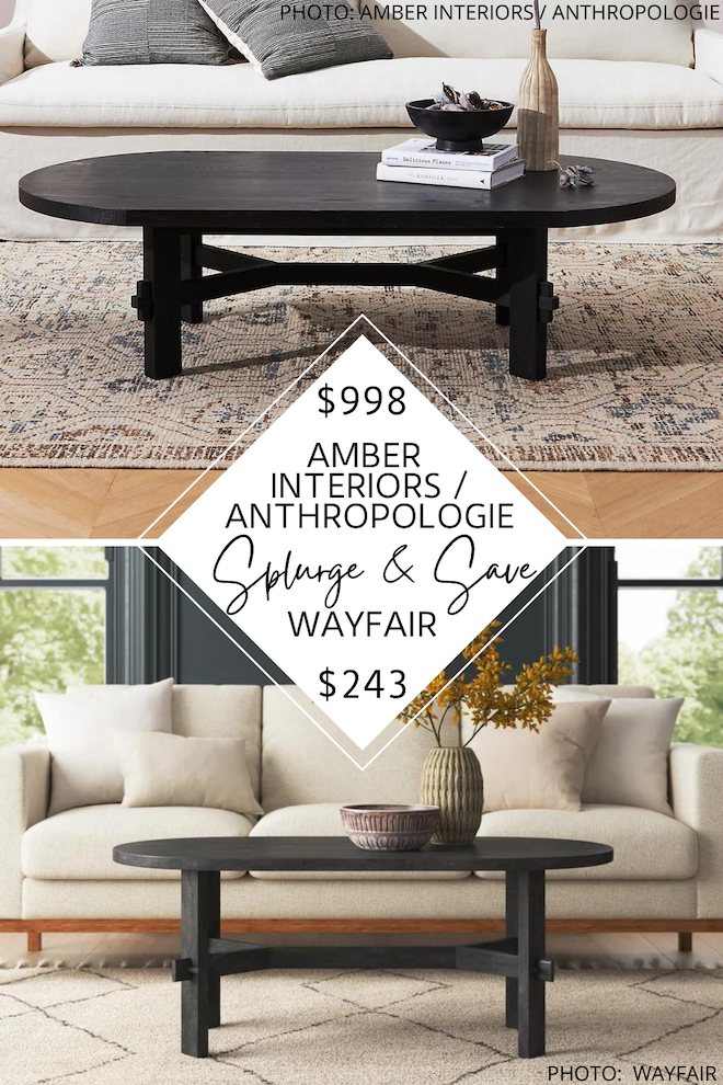This Amber Lewis for Anthropologie Henderson Coffee Table dupe is from Wayfair and will get you the Anthropologie and Amber Interiors look for less. #inspo #decor #shoppe #livingroom #knockoff #eclectic
