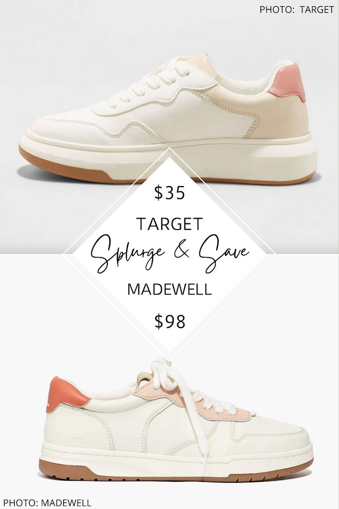 I love a good Target Madewell dupe! This Madewell Court Sneaker dupe will give you the Madewell look for less and it's from Target! #style #sneakers #shoes #runningshoes #lookforless #fashion