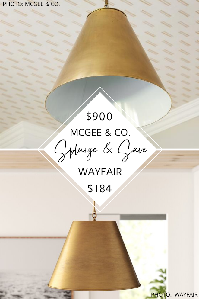 Wow! This McGee and Co. Goodman pendant dupe can be found at Wayfair! It's metal and comes in black, burnished brass,  antique bronze, and polished nickel. #inspo #decor #style #pendant #lighting #chandelier 