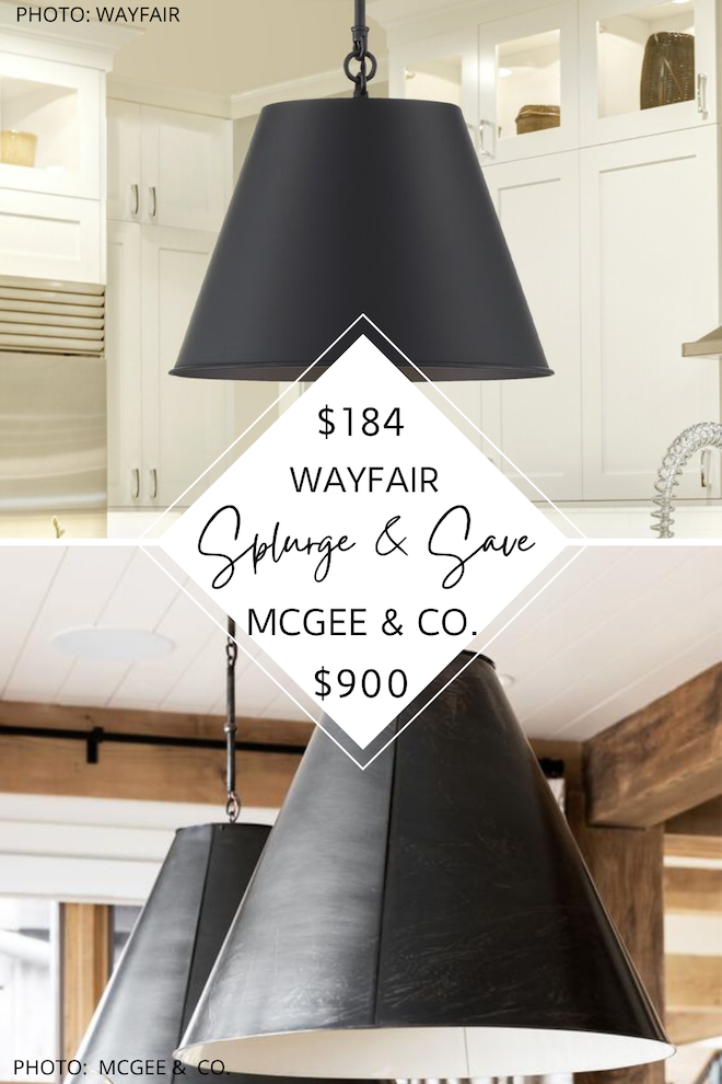 This Studio McGee Goodman pendant dupe will get you the McGee and Co. look for less. If you love metal pendants, you'll love this light. #decor #lighting #pendant #knockoff #lookforless