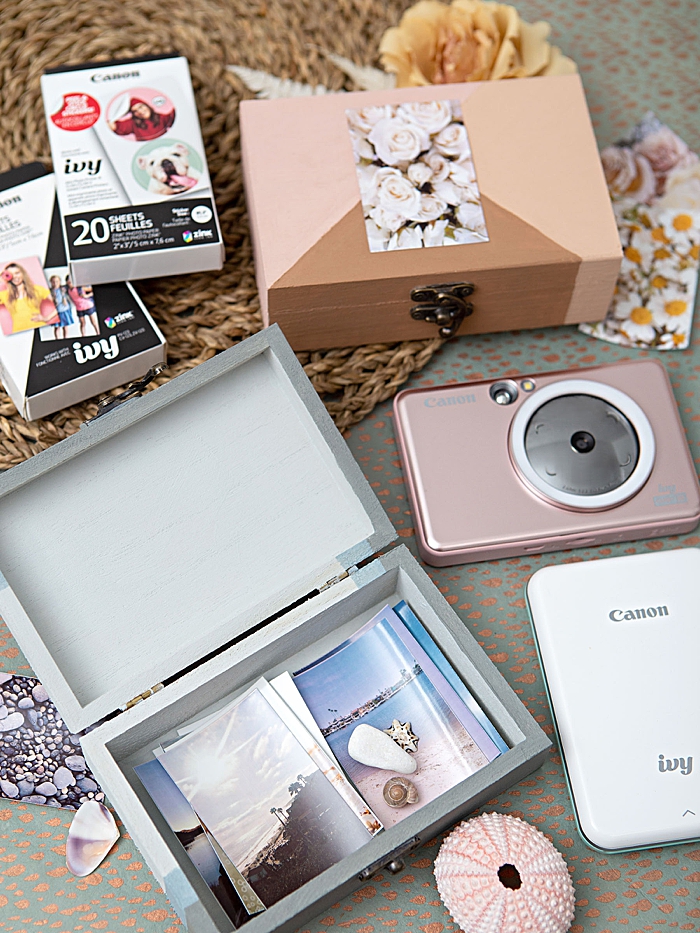 Store your Canon IVY Photo Prints in this paintable wooden box!