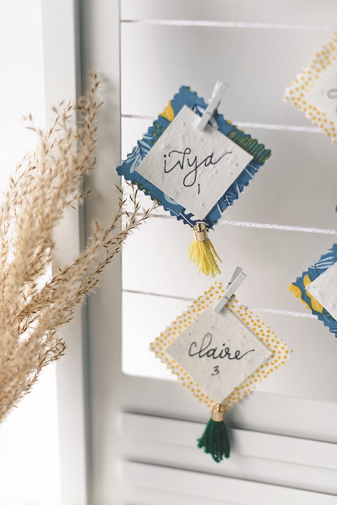 DIY Fabric Wedding Place Cards