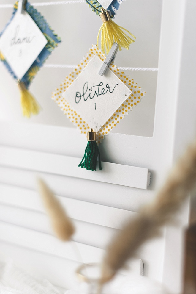 DIY Anthropologie-Inspired Fabric Wedding Place Cards - Something