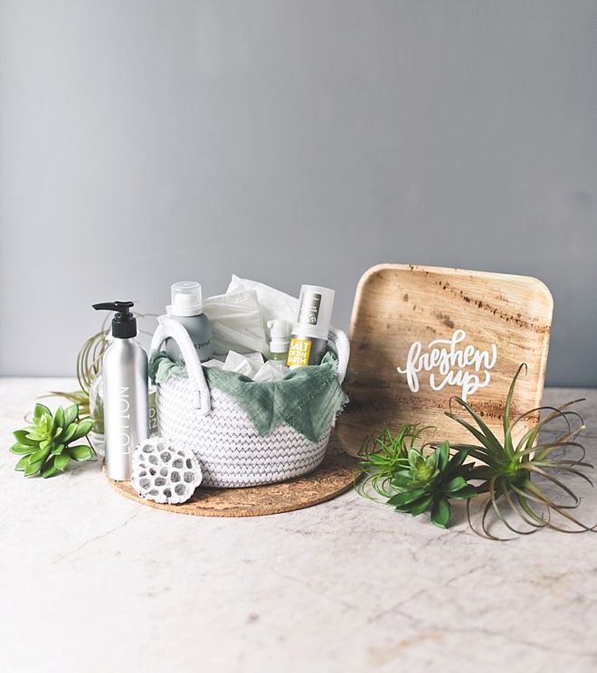 Bathroom Amenity Baskets, Polka Dot Events