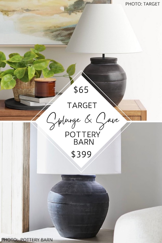 Is this the best Pottery Barn dupe of 2022? I found a Pottery Barn Fair Ceramic table lamp dupe that will give you the Pottery Barn look for less. #lighting #style #decor #home #light #office #lookforless