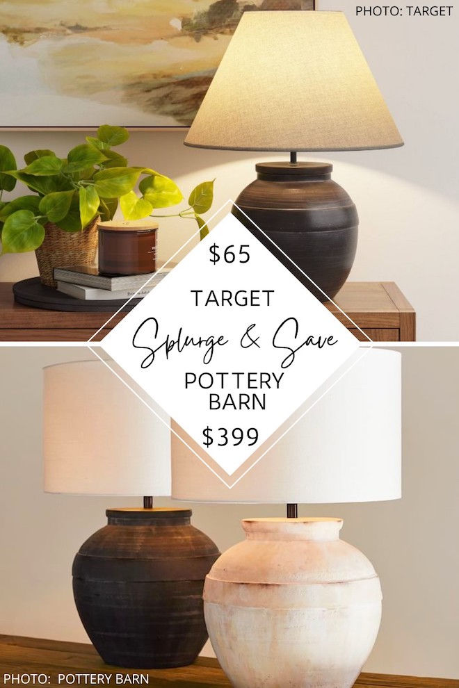 This Pottery Barn Faris Cermic Table Lamp dupe will give you the Pottery Barn look for less. If you love Pottery Barn style and need new lighting, this copycat is for you. #inspo #decor #knockoff #design #target #decor #design