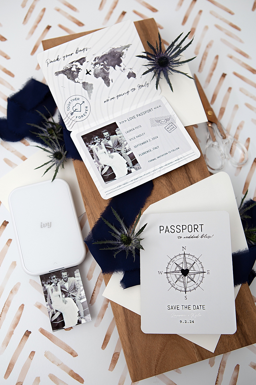 Print these darling Passport save the dates at home!