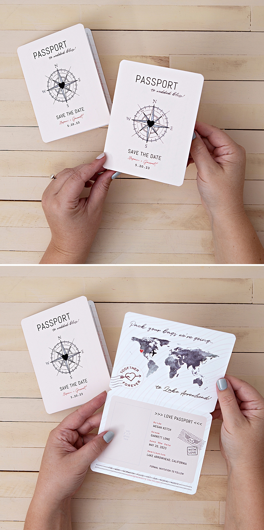 These DIY passport save the dates are beautiful and easy to make!