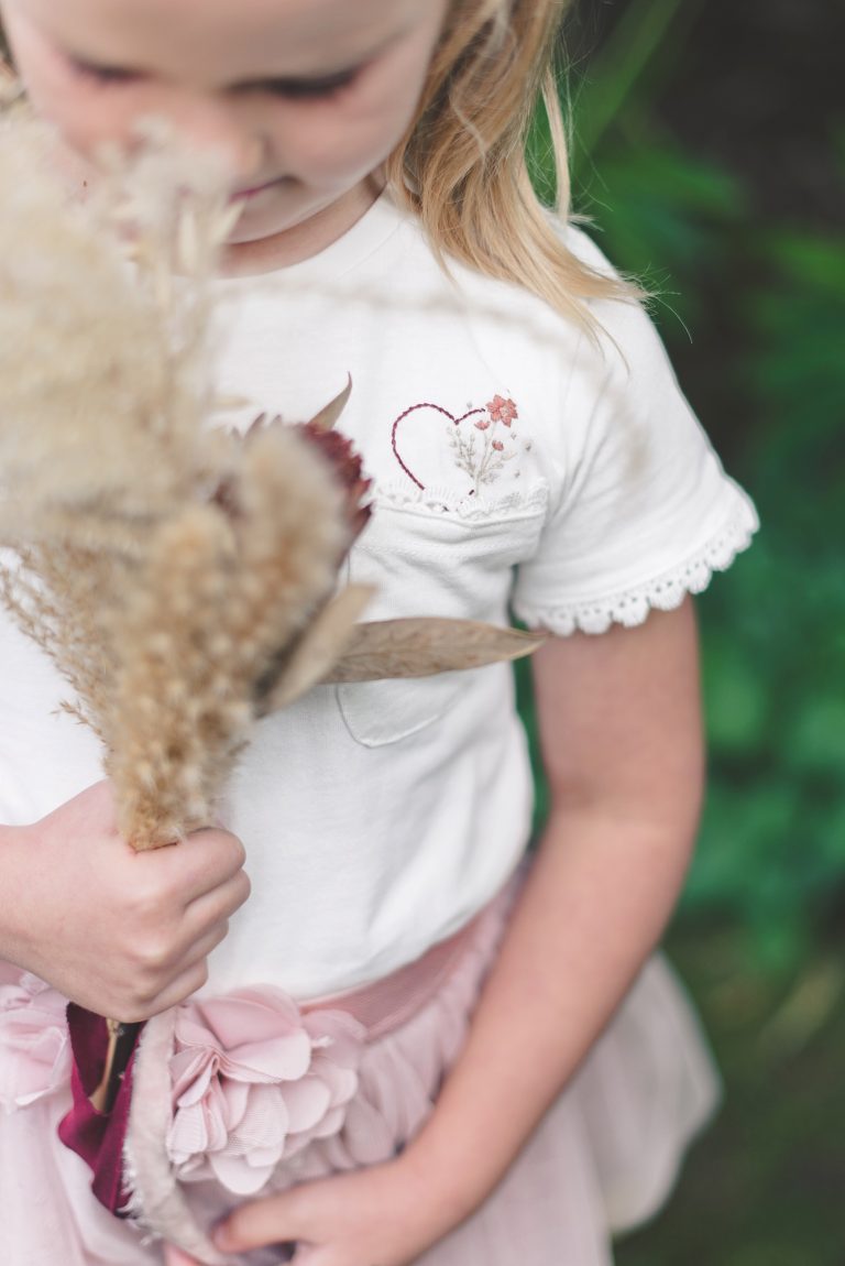 Shirt With Flowers Embellishment