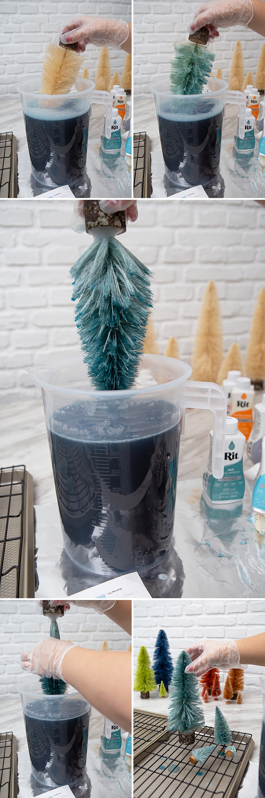 How to easily dip-dye your own bottle brush trees!