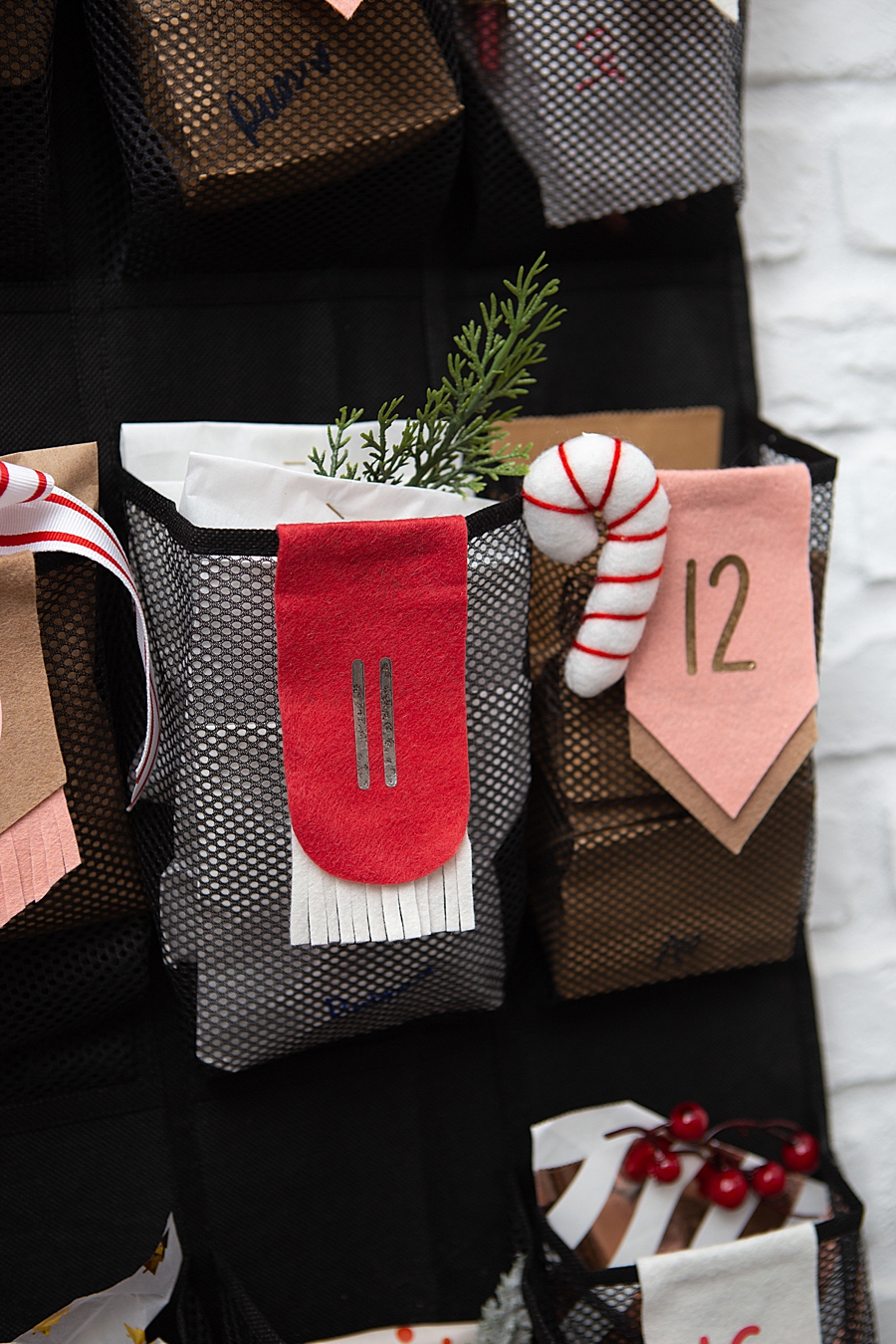 A shoe organizer is the best advent calendar holder for large families!