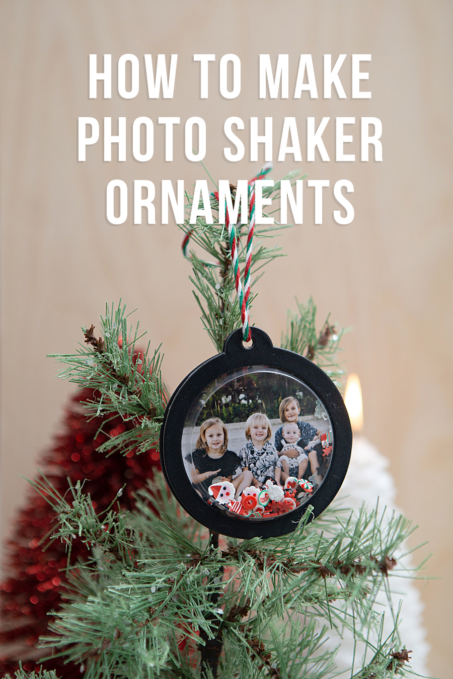 I used my Canon SELPHY to make these darling photo shaker ornaments!