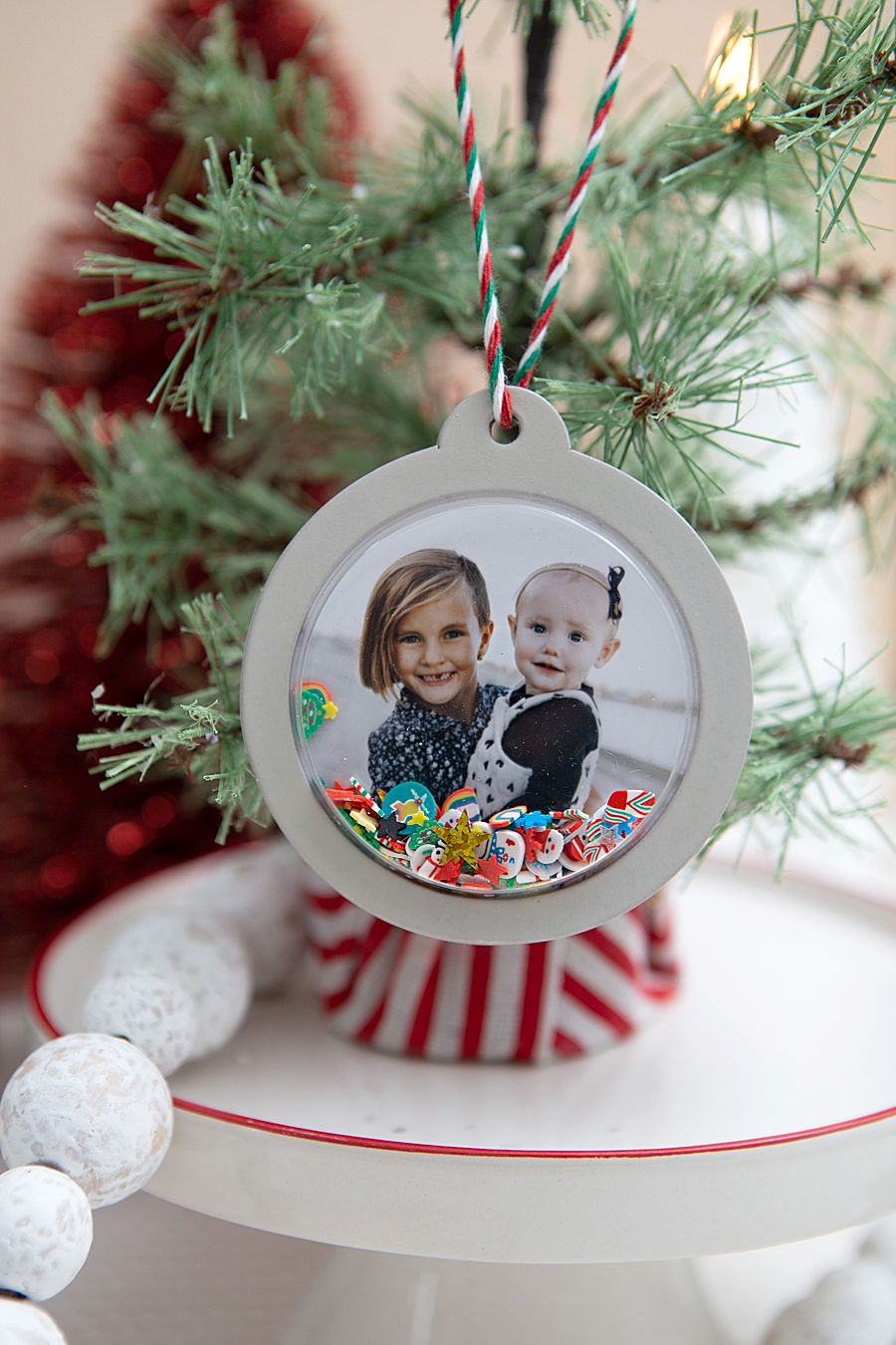My Canon SELPHY printed all the photos for these shaker ornaments!